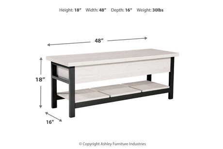 Rhyson White Storage Bench from Ashley - Luna Furniture