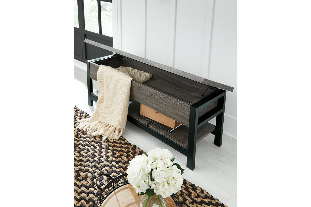 Rhyson Brown Storage Bench -  - Luna Furniture