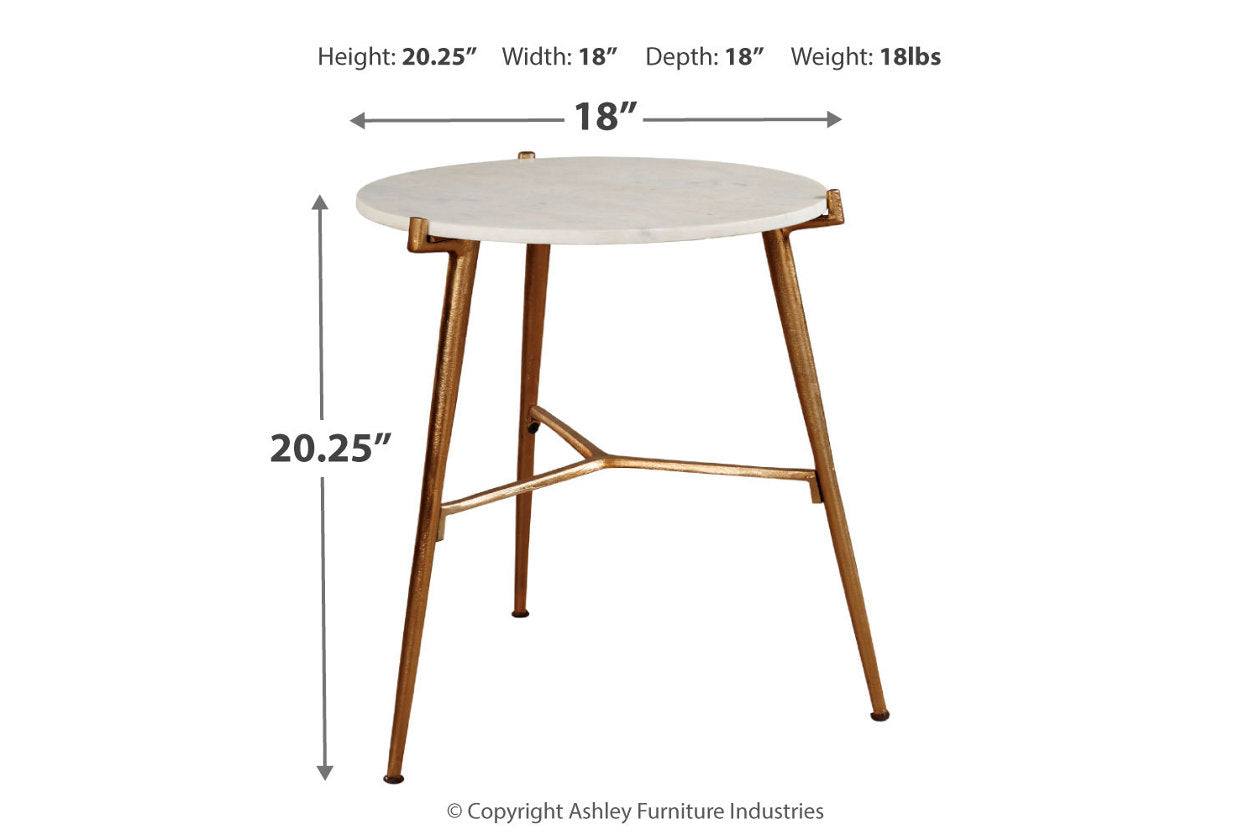 Chadton White/Gold Finish Accent Table from Ashley Luna Furniture