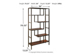 Frankwell Brown/Black Bookcase from Ashley - Luna Furniture