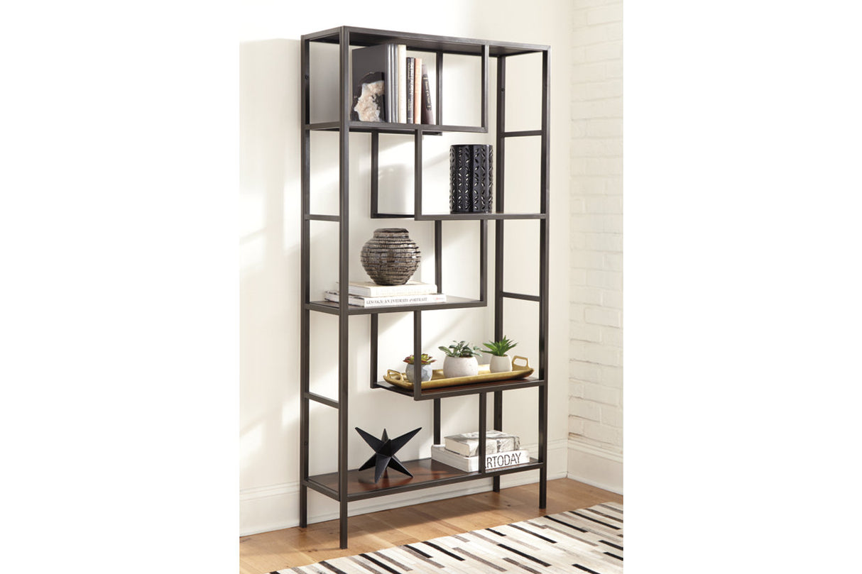 Frankwell Brown/Black Bookcase from Ashley - Luna Furniture