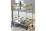 Kailman Gold Finish Bar Cart -  - Luna Furniture