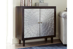 Ronlen Brown/Silver Finish Accent Cabinet