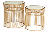 Vernway White/Gold Finish Accent Table, Set of 2 -  - Luna Furniture