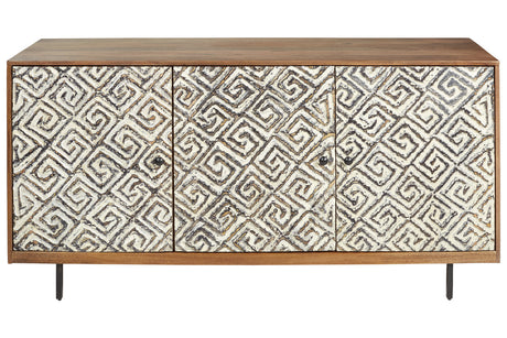 Kerrings Brown/Black/White Accent Cabinet from Ashley - Luna Furniture