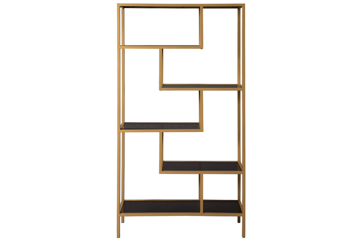 Frankwell Gold Finish Bookcase from Ashley - Luna Furniture