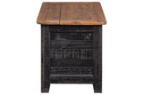 Dashbury Antique Black/Brown Storage Trunk -  - Luna Furniture