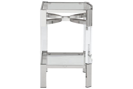 Chaseton Clear/Silver Finish Accent Table from Ashley - Luna Furniture