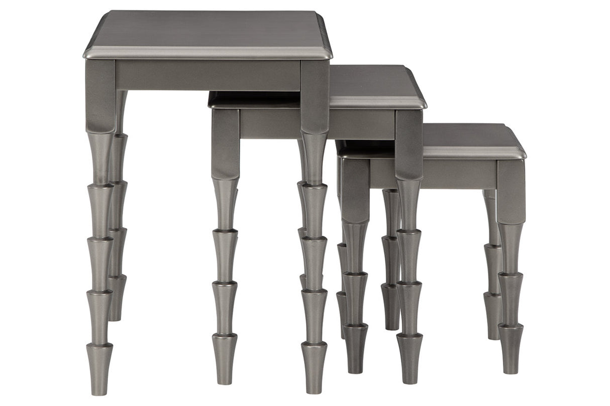 Larkendale Metallic Gray Accent Table, Set of 3 -  - Luna Furniture