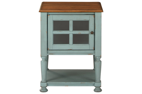 Mirimyn Teal/Brown Accent Cabinet