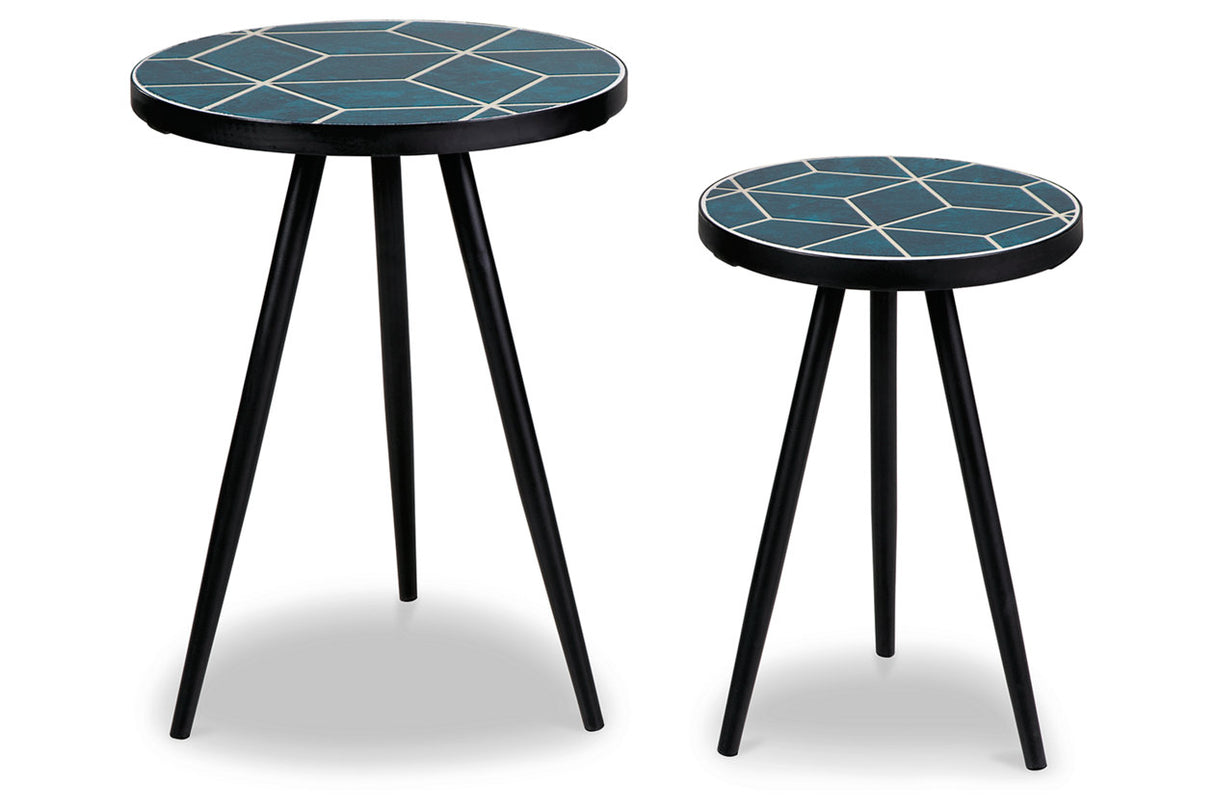 Clairbelle Teal Accent Table, Set of 2