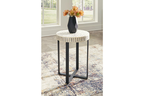 Crewridge Black/Cream Accent Table from Ashley - Luna Furniture