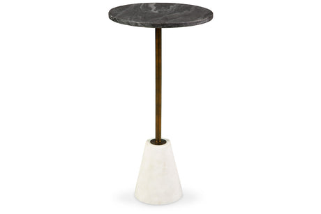 Caramont Black/White/Gold Finish Accent Table