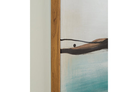 Brunonia Teal/Orange/Black Wall Art from Ashley - Luna Furniture