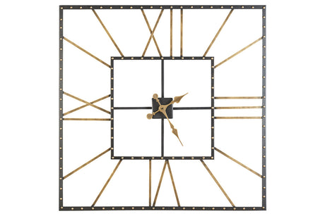 Thames Black/Gold Finish Wall Clock -  - Luna Furniture