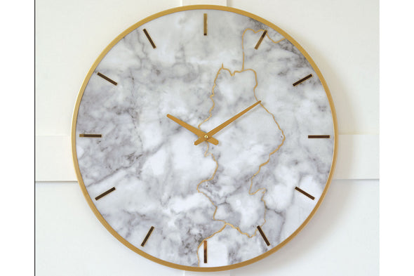 Jazmin Gray/Gold Finish Wall Clock
