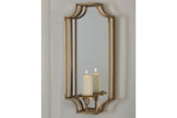 Dumi Gold Finish Wall Sconce from Ashley - Luna Furniture