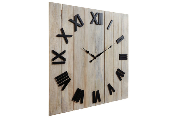 Bronson Whitewash/Black Wall Clock