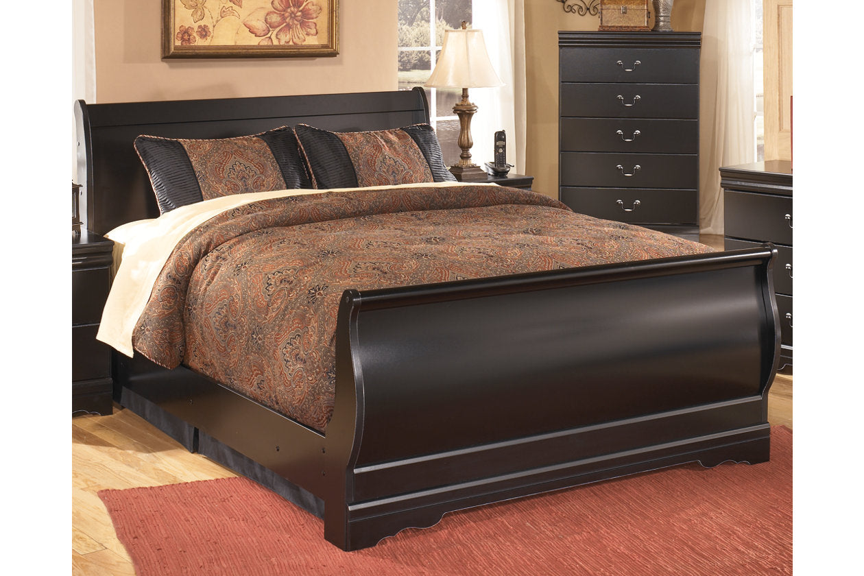 Lexicon Mayville Traditional Wood Eastern King Sleigh Bed in Black
