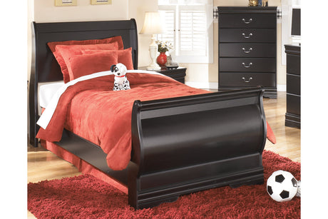 Huey Vineyard Black Twin Sleigh Bed from Ashley - Luna Furniture