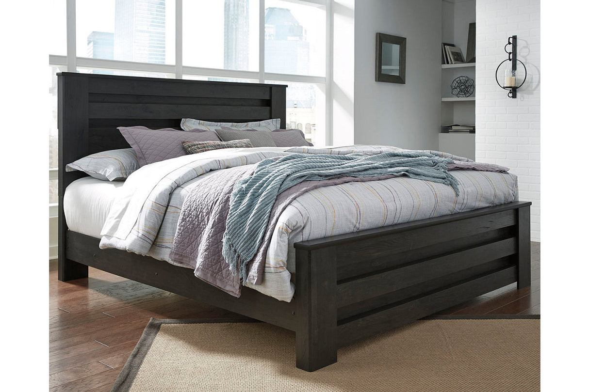 Brinxton Charcoal King Panel Bed from Ashley - Luna Furniture