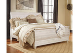 Willowton Whitewash King Sleigh Bed from Ashley - Luna Furniture