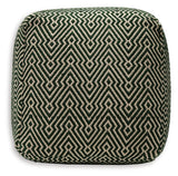 Abacy Green/Ivory Pouf from Ashley - Luna Furniture