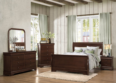 Abbeville Cherry King Sleigh Bed from Homelegance - Luna Furniture