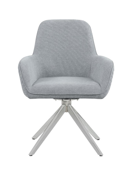 Abby Light Gray and Chrome Flare Arm Side Chair from Coaster - Luna Furniture