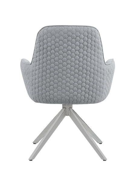 Abby Light Gray and Chrome Flare Arm Side Chair from Coaster - Luna Furniture