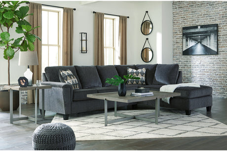 Abinger Smoke 2-Piece RAF Chaise Sleeper Sectional from Ashley - Luna Furniture