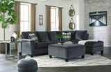 Abinger Smoke 2-Piece RAF Chaise Sleeper Sectional from Ashley - Luna Furniture