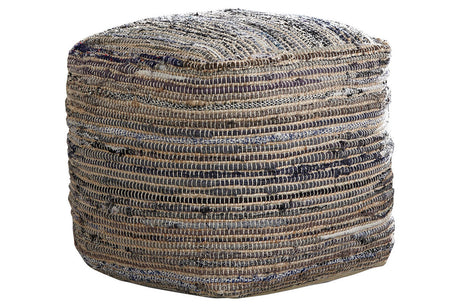 Absalom Denim Pouf from Ashley - Luna Furniture