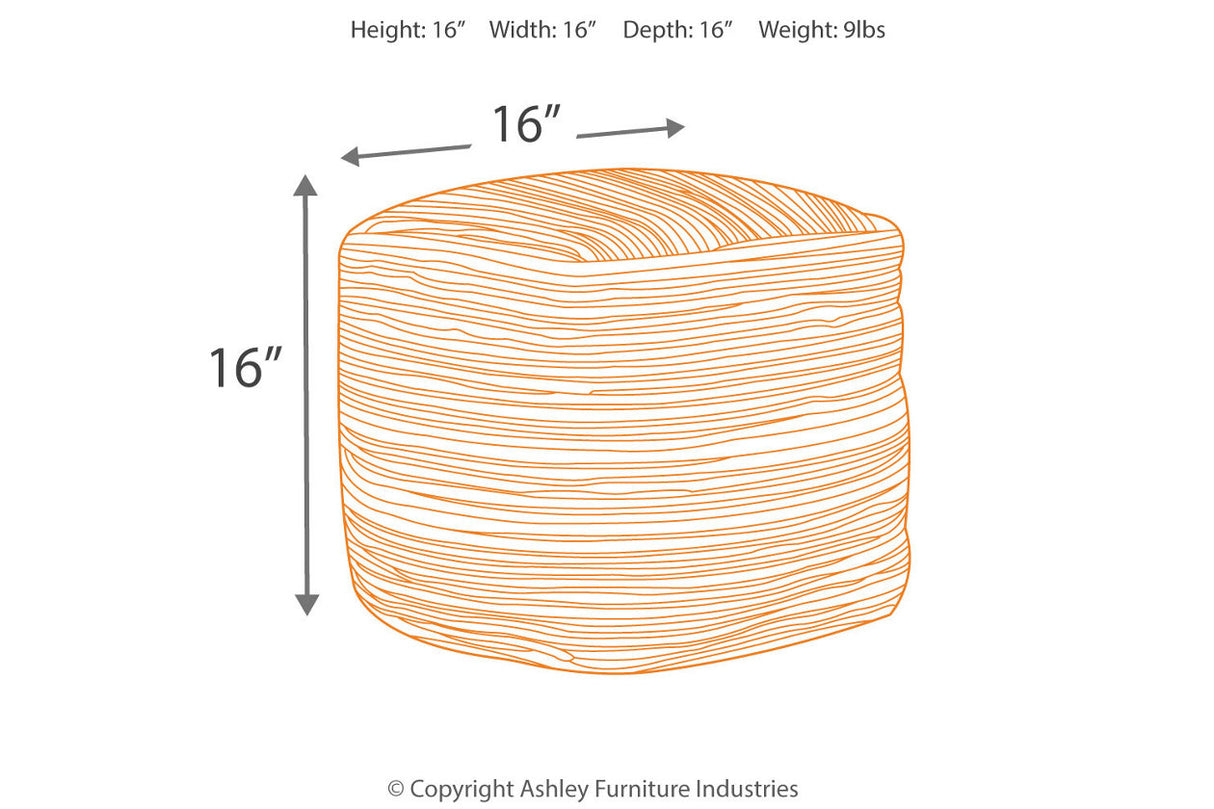 Absalom Denim Pouf from Ashley - Luna Furniture