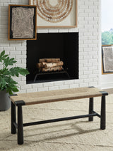 Acerman Black/Natural Accent Bench from Ashley - Luna Furniture