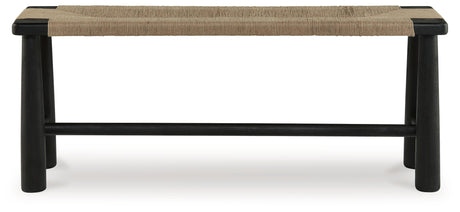Acerman Black/Natural Accent Bench from Ashley - Luna Furniture