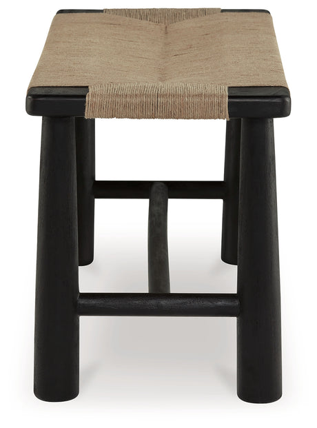 Acerman Black/Natural Accent Bench from Ashley - Luna Furniture