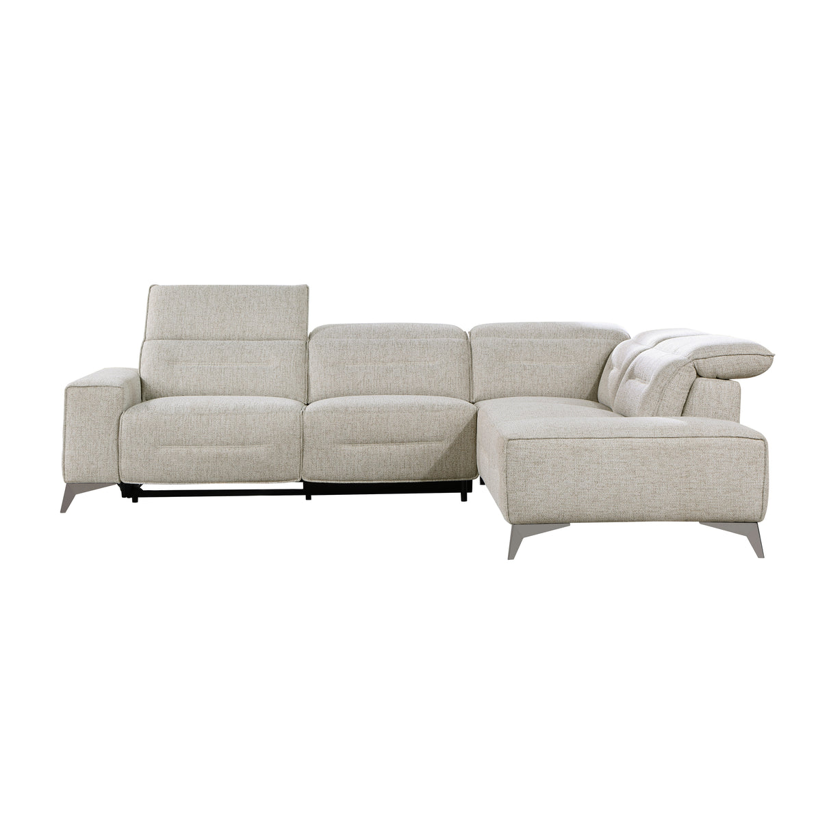 Adahlia Sand 2-Piece RAF Chaise Power Reclining Sectional from Homelegance - Luna Furniture