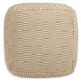 Adamont Tan/Ivory Pouf from Ashley - Luna Furniture