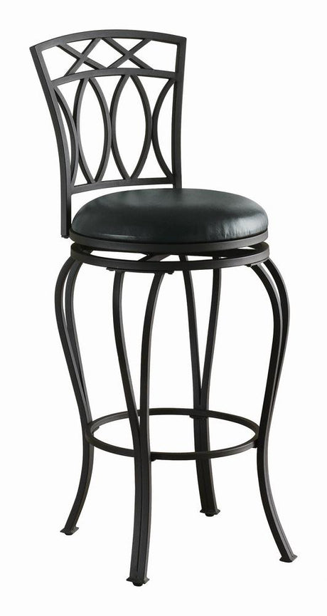 Adamsville Black Upholstered Swivel Bar Stool from Coaster - Luna Furniture
