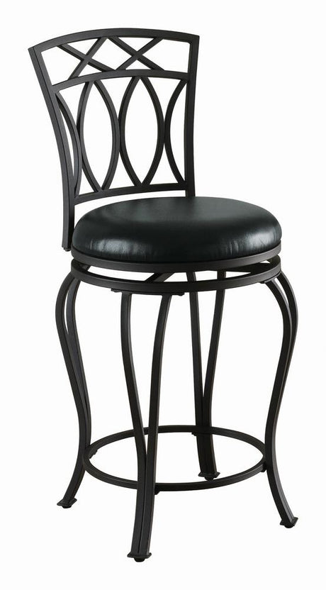 Adamsville Black Upholstered Swivel Counter Height Stool from Coaster - Luna Furniture