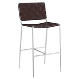 Adelaide Brown and Chrome Upholstered Bar Stool with Open Back from Coaster - Luna Furniture