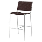 Adelaide Brown and Chrome Upholstered Bar Stool with Open Back from Coaster - Luna Furniture