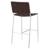 Adelaide Brown and Chrome Upholstered Bar Stool with Open Back from Coaster - Luna Furniture