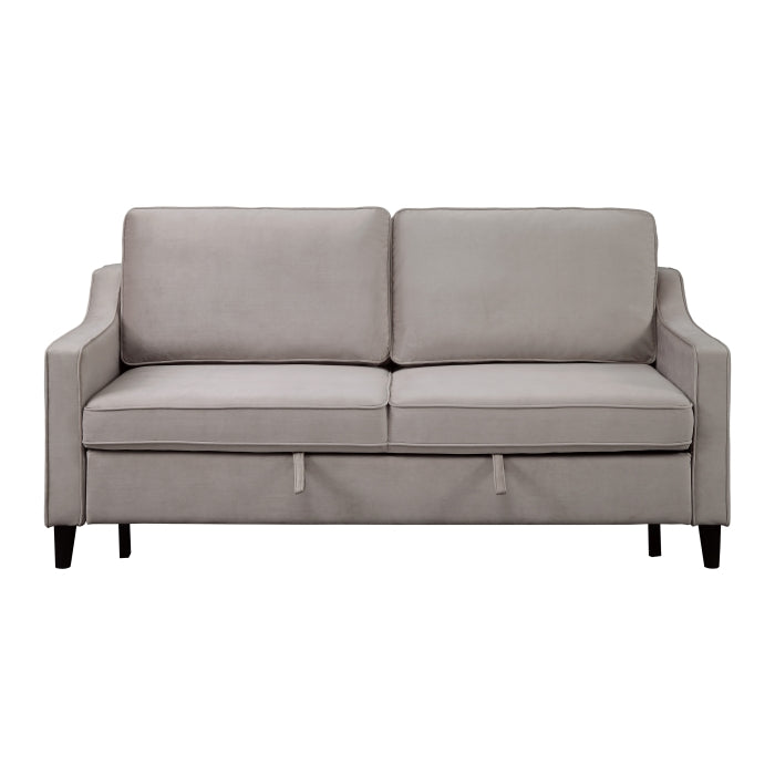 Adelia Cobblestone Velvet Convertible Studio Sofa with Pull-out Bed from Homelegance - Luna Furniture