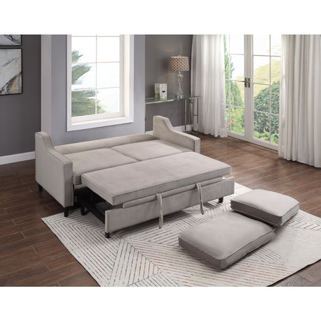Adelia Cobblestone Velvet Convertible Studio Sofa with Pull-out Bed from Homelegance - Luna Furniture