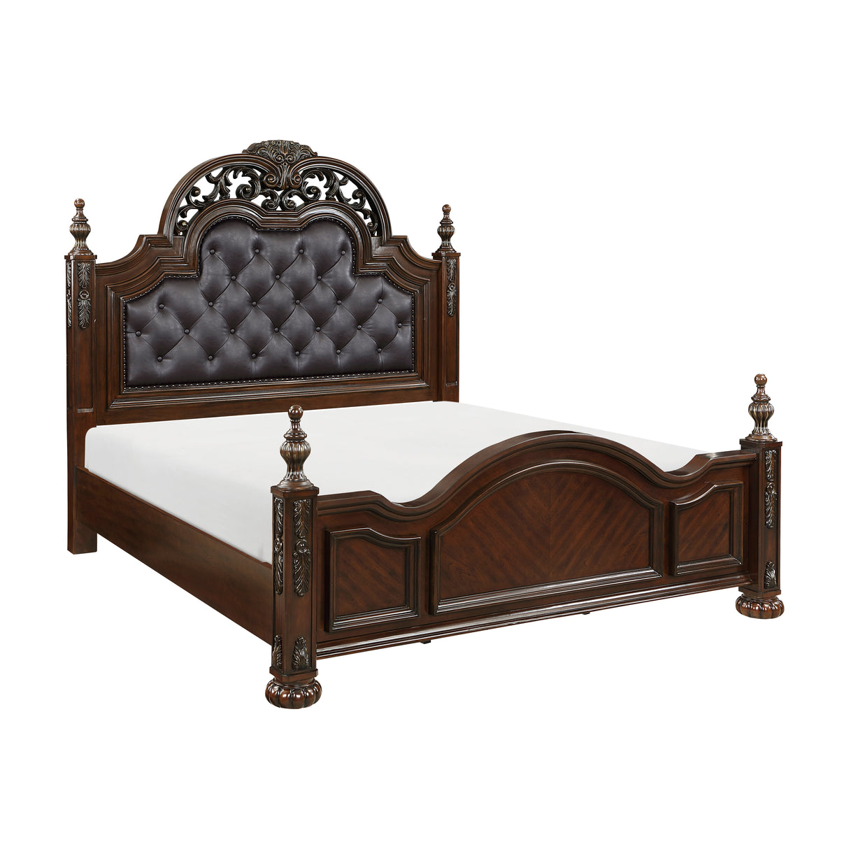 Adelina Cherry Eastern King Bed from Homelegance - Luna Furniture
