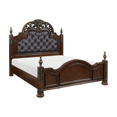 Adelina Cherry Eastern King Bed from Homelegance - Luna Furniture