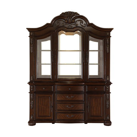 Adelina Cherry China Cabinet (Buffet & Hutch) from Homelegance - Luna Furniture