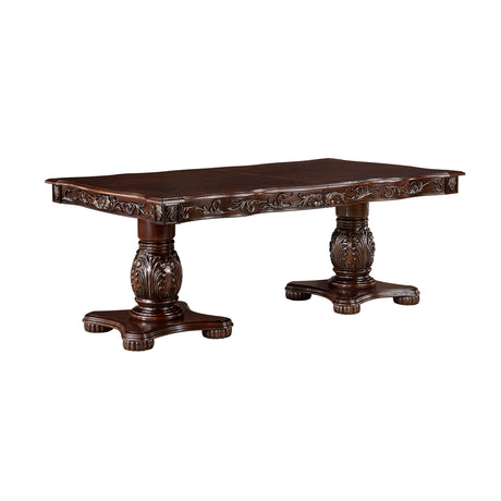Adelina Cherry Double Pedestal Extendable Dining Table from Homelegance - Luna Furniture